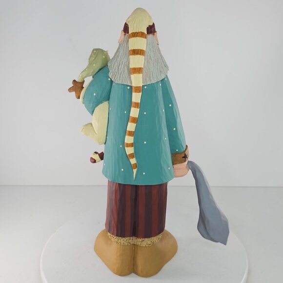 Williraye Studio Christmas Comfort Santa Figurine Holding Cat In PJs 2005 WW2540 - Picture 3 of 8